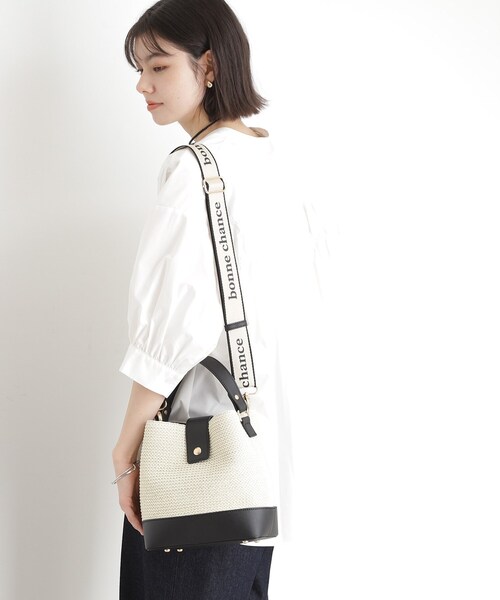 THE SHOP TK (ザ ショップ ティーケー )の「◆合皮×雑材コンビバック【ロゴベルト付】(ショルダーバッグ・レディース・ブラック系4/ブラウン系5・00)」の16枚目の写真