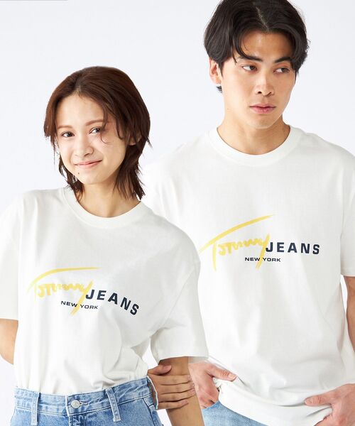 ★ ★ ジーンズ レギュラー ロゴ Tシャツ 送料関税込 レギュラーシグネチャーロゴTシャツ（Tシャツ/カットソー