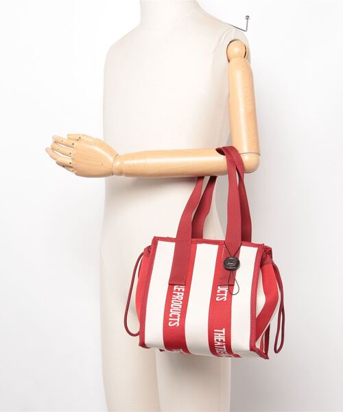 THEATRE PRODUCTS（シアタープロダクツ）の「ストライプニットバッグS（トートバッグ・レディース・レッド/グレー・FREE）」の6枚目の写真