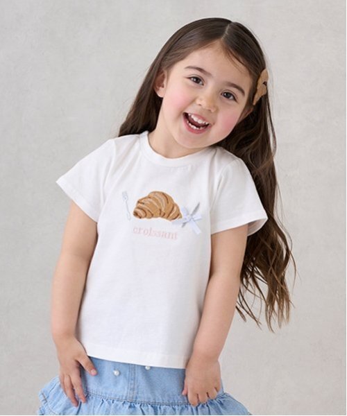 petit main(プティマイン)の「【リンク】アソートモチーフTシャツ(キッズ)(Tシャツ/カットソー・キッズ・ライトブルー/ライトピンク/ブラック/オフホワイト/レッド・90cm/100cm/80cm/110cm/120cm/130cm)」の2枚目の写真