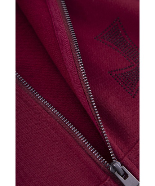 セール】フーディー｜DARK REDxBLACK CROSS ZIP HOODIE｜Unknown