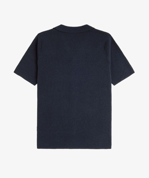 セール】Revere Collar Knitted Polo Shirt／オープンカラー