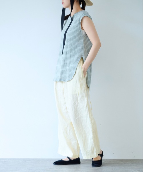 yuni（ユニ　）の「Linen drawstrings パンツ（その他パンツ・レディース・オレンジ/イエロー/グレー/アイボリー/ブラック・FREE）」の19枚目の写真