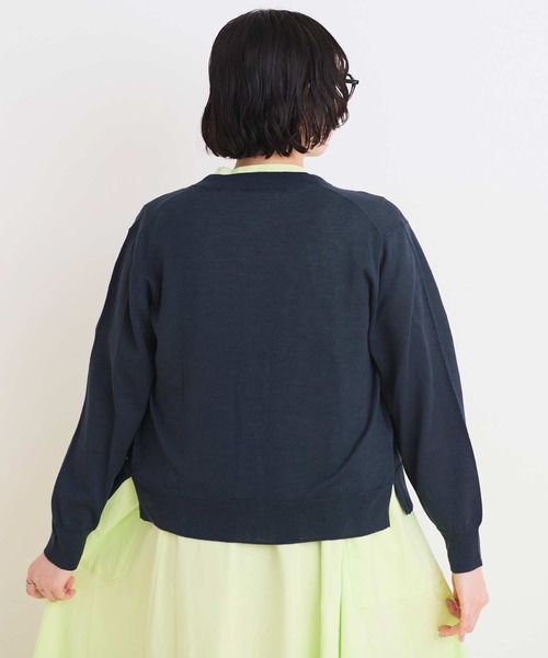 I am I in fact...（アイアムアイインファクト）の「C/Li数字刺繍　クルーカーディガン（カーディガン/ボレロ・レディース・ホワイト/イエロー/チャコールグレー/ピンク/グリーン・FREE）」の21枚目の写真