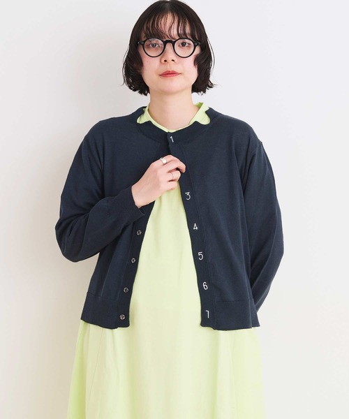 I am I in fact...（アイアムアイインファクト）の「C/Li数字刺繍　クルーカーディガン（カーディガン/ボレロ・レディース・ホワイト/イエロー/チャコールグレー/ピンク/グリーン・FREE）」の12枚目の写真