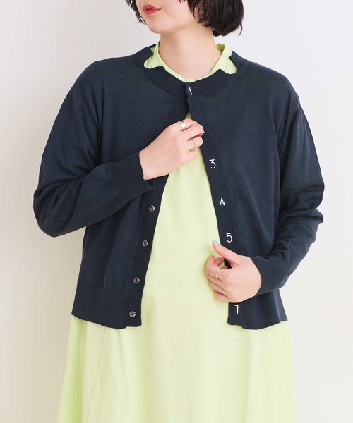 I am I in fact...（アイアムアイインファクト）の「C/Li数字刺繍　クルーカーディガン（カーディガン/ボレロ・レディース・ホワイト/イエロー/チャコールグレー/ピンク/グリーン・FREE）」の20枚目の写真