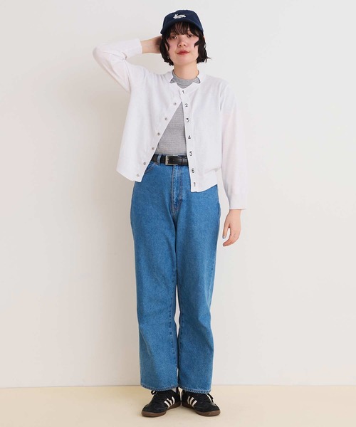 I am I in fact...（アイアムアイインファクト）の「C/Li数字刺繍　クルーカーディガン（カーディガン/ボレロ・レディース・ホワイト/イエロー/チャコールグレー/ピンク/グリーン・FREE）」の16枚目の写真