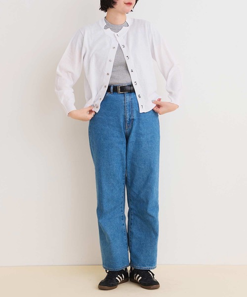 I am I in fact...（アイアムアイインファクト）の「C/Li数字刺繍　クルーカーディガン（カーディガン/ボレロ・レディース・ホワイト/イエロー/チャコールグレー/ピンク/グリーン・FREE）」の18枚目の写真