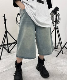 ワイドデニムハーフパンツ