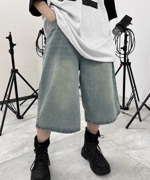 ワイドデニムハーフパンツ（デニムパンツ）｜Figments