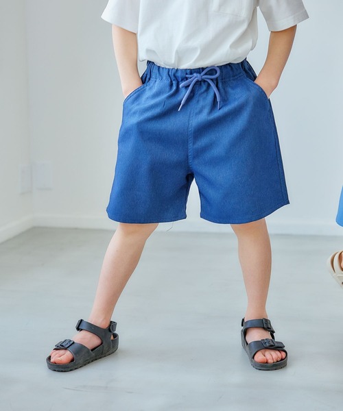 FOUND GOOD(ファウンドグッド)の「B/デニムライクショートP(その他パンツ・キッズ・ネイビー/アイボリー/ブルー系2・120cm/130cm/140cm/150cm)」の3枚目の写真