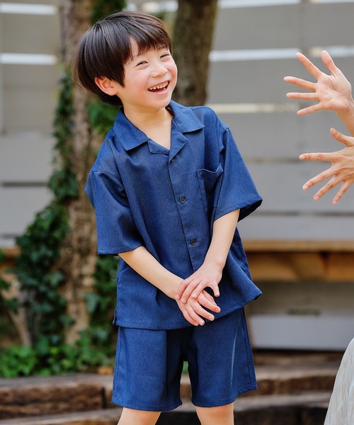 FOUND GOOD(ファウンドグッド)の「B/デニムライクショートP(その他パンツ・キッズ・ネイビー/アイボリー/ブルー系2・120cm/130cm/140cm/150cm)」の8枚目の写真