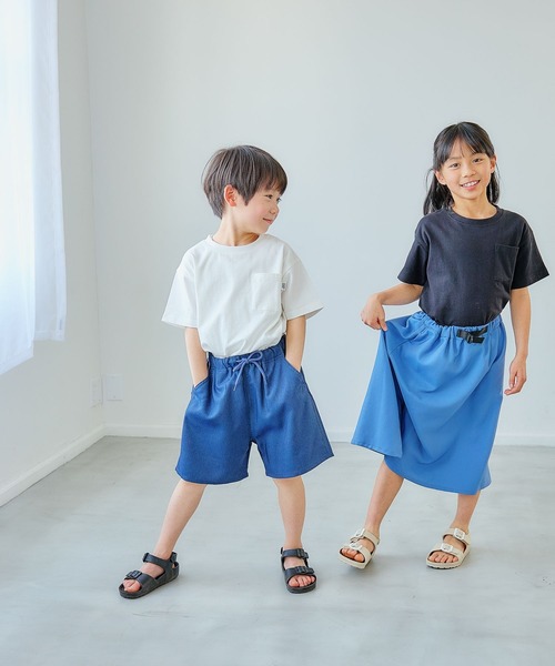 FOUND GOOD(ファウンドグッド)の「B/デニムライクショートP(その他パンツ・キッズ・ネイビー/アイボリー/ブルー系2・120cm/130cm/140cm/150cm)」の11枚目の写真