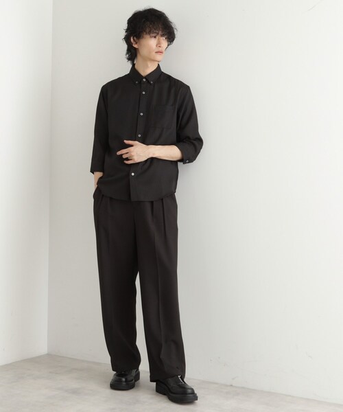 tk.TAKEO KIKUCHI(ティーケータケオキクチ)の「◆七分袖ドビー織シャツ(ビジネスシャツ・メンズ・ブラック系1/ブラック系2/ホワイト系2/ホワイト系3・03/02/04)」の13枚目の写真