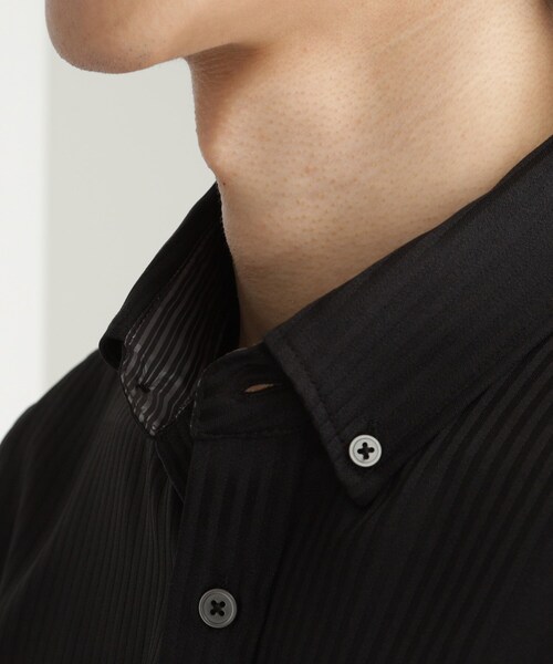 tk.TAKEO KIKUCHI(ティーケータケオキクチ)の「◆七分袖ドビー織シャツ(ビジネスシャツ・メンズ・ブラック系1/ブラック系2/ホワイト系2/ホワイト系3・03/02/04)」の7枚目の写真