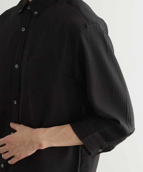 tk.TAKEO KIKUCHI(ティーケータケオキクチ)の「◆七分袖ドビー織シャツ(ビジネスシャツ・メンズ・ブラック系1/ブラック系2/ホワイト系2/ホワイト系3・03/02/04)」の10枚目の写真