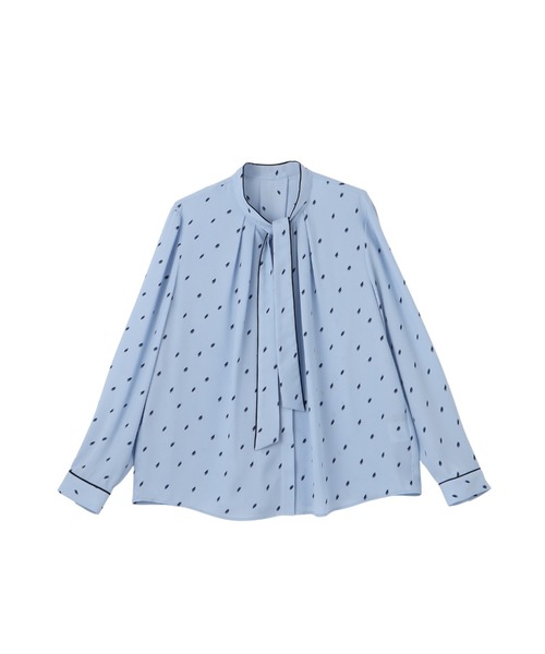 セール】クラシックボウタイプリントブラウス≪洗濯機で洗える