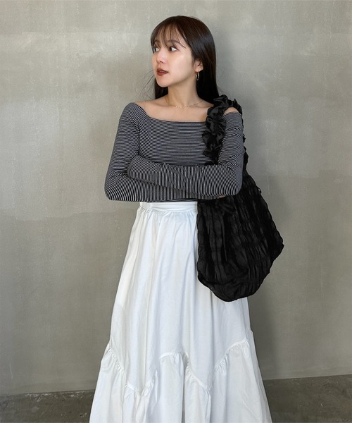 KOBE LETTUCE（コウベレタス）の「[ yuiさんコラボ ] シャーリングバッグ（トートバッグ・レディース・アイボリー/ベージュ/グリーン/ブラック・F）」の7枚目の写真