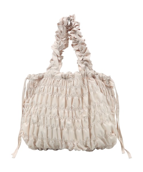 KOBE LETTUCE（コウベレタス）の「[ yuiさんコラボ ] シャーリングバッグ（トートバッグ・レディース・アイボリー/ベージュ/グリーン/ブラック・F）」の14枚目の写真