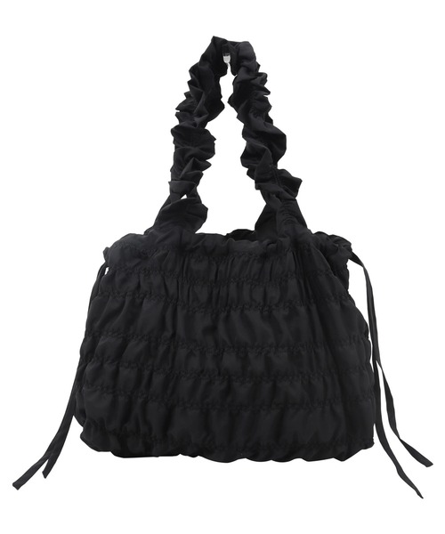 KOBE LETTUCE（コウベレタス）の「[ yuiさんコラボ ] シャーリングバッグ（トートバッグ・レディース・アイボリー/ベージュ/グリーン/ブラック・F）」の13枚目の写真