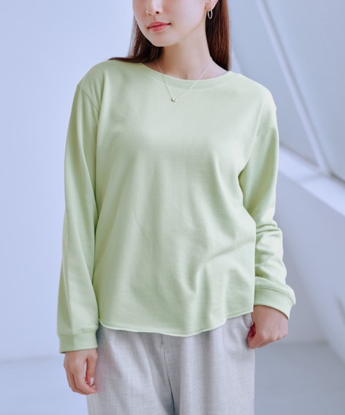 COHINA(コヒナ)の「カットアウトライトスウェットロンT 【低身長・小柄女性】(スウェット・レディース・グレー/イエロー/ホワイト/グリーン・ONE SIZE)」の3枚目の写真