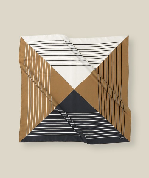 ROPE'（ロペ）の「ストライプパターンシルクスカーフ（バンダナ/スカーフ・レディース・ブラック/サックスブルー・FREE）」の10枚目の写真