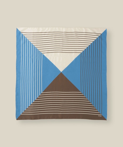 ROPE'（ロペ）の「ストライプパターンシルクスカーフ（バンダナ/スカーフ・レディース・ブラック/サックスブルー・FREE）」の13枚目の写真