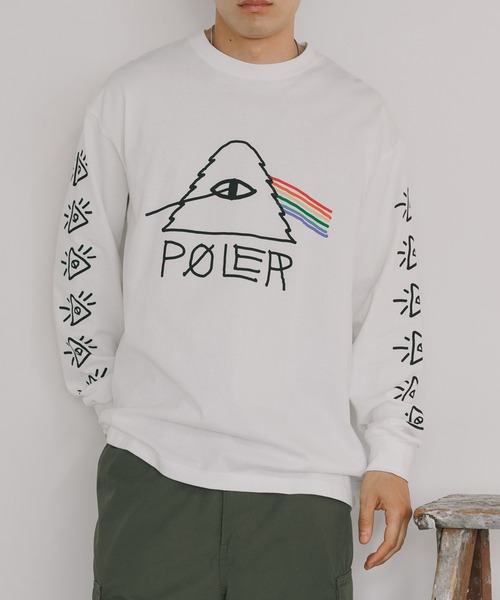POLeR(ポーラー)の「POLeR/ポーラー PSYCHEDELIC RELAX FIT L/S TEE Tシャツ ロンT メンズ 夏物 夏服(Tシャツ/カットソー・メンズ・ブラック/ホワイト・XL/L/M)」の1枚目の写真