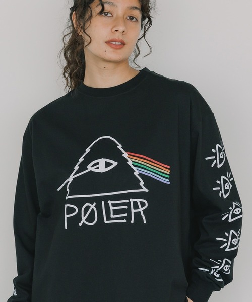 POLeR(ポーラー)の「POLeR/ポーラー PSYCHEDELIC RELAX FIT L/S TEE Tシャツ ロンT メンズ 夏物 夏服(Tシャツ/カットソー・メンズ・ブラック/ホワイト・XL/L/M)」の2枚目の写真