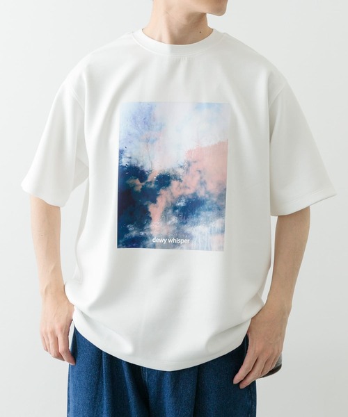 ITEMS URBANRESEARCH（アイテムズ アーバンリサーチ）の「Art Graphic ポンチTシャツ Dewy（Tシャツ/カットソー・メンズ・ブラック/ホワイト・MEDIUM/LARGE）」の4枚目の写真