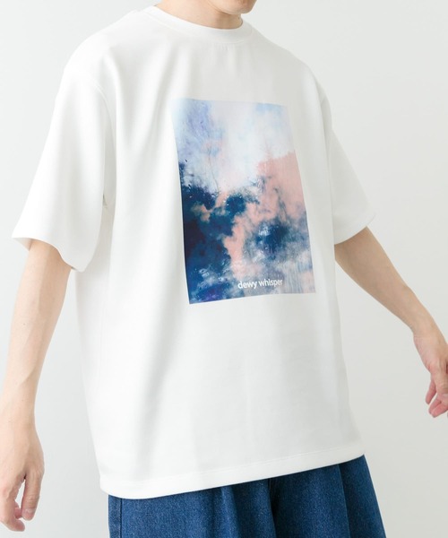ITEMS URBANRESEARCH（アイテムズ アーバンリサーチ）の「Art Graphic ポンチTシャツ Dewy（Tシャツ/カットソー・メンズ・ブラック/ホワイト・MEDIUM/LARGE）」の5枚目の写真