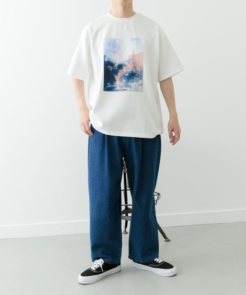 ITEMS URBANRESEARCH（アイテムズ アーバンリサーチ）の「Art Graphic ポンチTシャツ Dewy（Tシャツ/カットソー・メンズ・ブラック/ホワイト・MEDIUM/LARGE）」の8枚目の写真