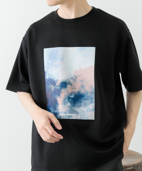 ITEMS URBANRESEARCH（アイテムズ アーバンリサーチ）の「Art Graphic ポンチTシャツ Dewy（Tシャツ/カットソー・メンズ・ブラック/ホワイト・MEDIUM/LARGE）」の9枚目の写真