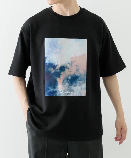 ITEMS URBANRESEARCH（アイテムズ アーバンリサーチ）の「Art Graphic ポンチTシャツ Dewy（Tシャツ/カットソー・メンズ・ブラック/ホワイト・MEDIUM/LARGE）」の12枚目の写真