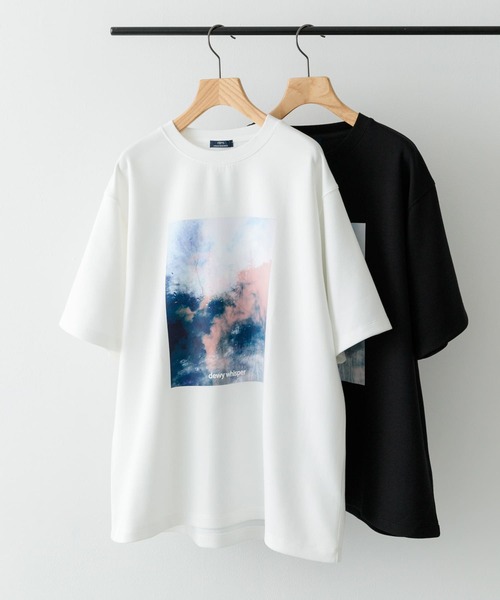 ITEMS URBANRESEARCH（アイテムズ アーバンリサーチ）の「Art Graphic ポンチTシャツ Dewy（Tシャツ/カットソー・メンズ・ブラック/ホワイト・MEDIUM/LARGE）」の18枚目の写真