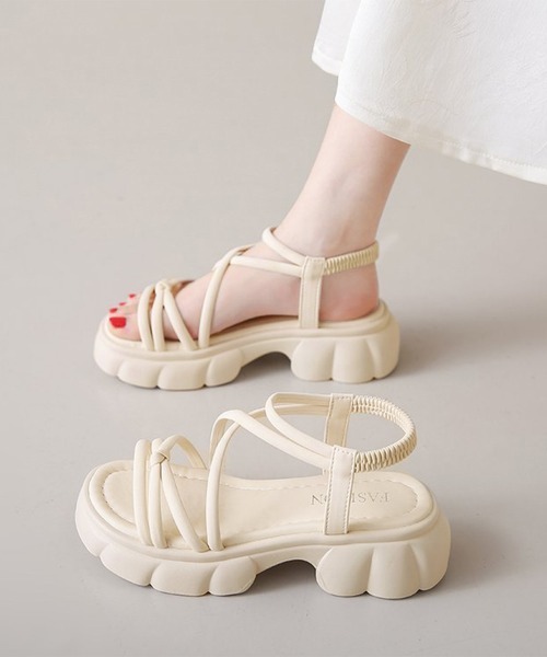 Miniministore(ミニミニストア)の「クロスストラップサンダルレディース厚底靴(サンダル・レディース・キャメル/ブラック/アイボリー・22.5cm/23.0cm/24.0cm/24.5cm/23.5cm/25.0cm)」の12枚目の写真
