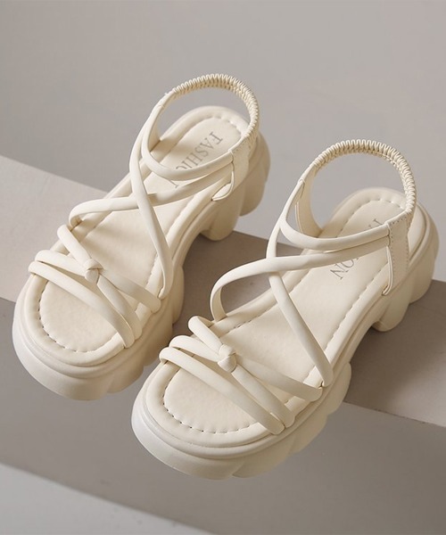 Lace Ladies サンダル クロス ストラップ 厚底 ハイカット