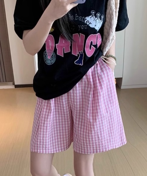 Teem Store（チームストア）の「ギンガムチェックイージーショートパンツ（その他パンツ・レディース・ライトブルー/ブラック/ピンク/ブルー・M/L）」の20枚目の写真