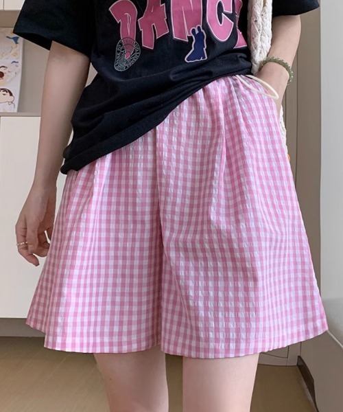 Teem Store（チームストア）の「ギンガムチェックイージーショートパンツ（その他パンツ・レディース・ライトブルー/ブラック/ピンク/ブルー・M/L）」の21枚目の写真