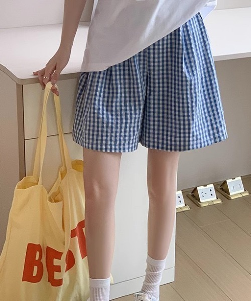 Teem Store（チームストア）の「ギンガムチェックイージーショートパンツ（その他パンツ・レディース・ライトブルー/ブラック/ピンク/ブルー・M/L）」の22枚目の写真
