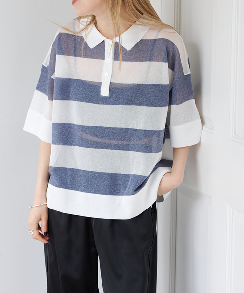 SNIDEL シアーニットポロシャツ SNIDEL シアーニットポロシャツ - メルカリ