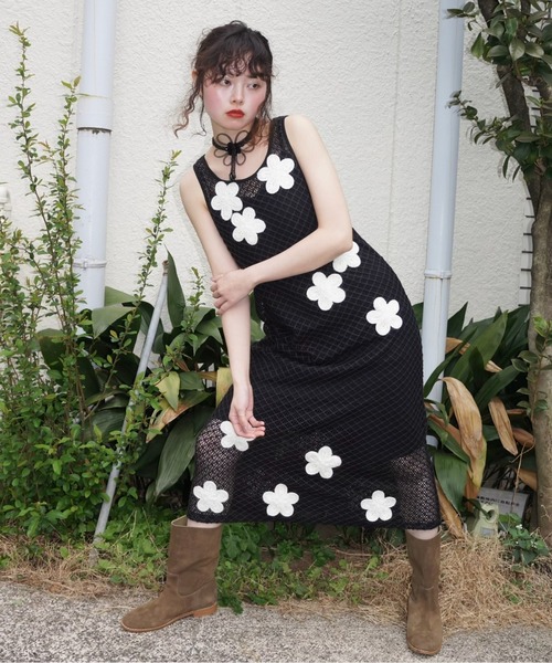 セール】2way flower wappen mesh OP / フラワーワッペン