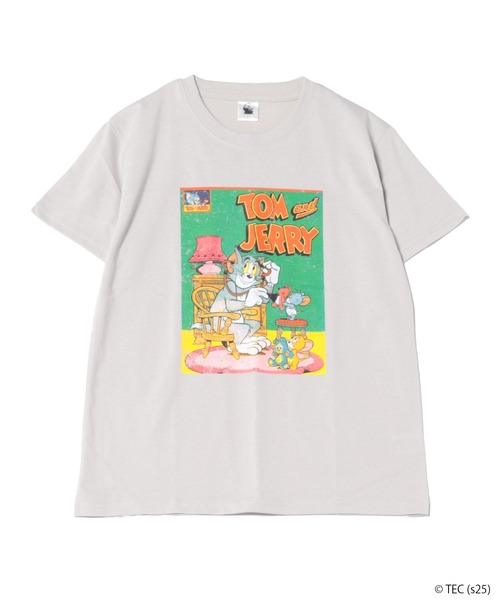 Tom&Jerry(トムアンドジェリー)の「【公式】トムとジェリー 天竺半袖BOX型Tシャツ(Tシャツ/カットソー・レディース・グレー/グレー系/オートミール/スミクロ・M/L)」の3枚目の写真