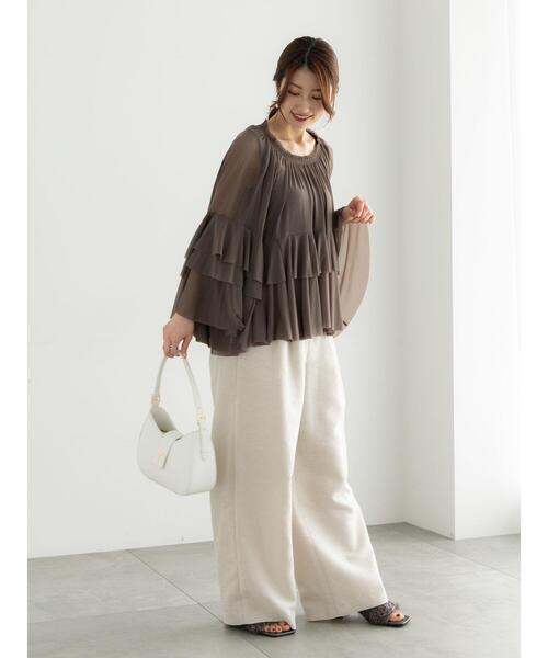 Te chichi（テチチ）の「チュールラッフルヘムブラウス（シャツ/ブラウス・レディース・シルバーグレー/チャコールグレー・F）」の19枚目の写真