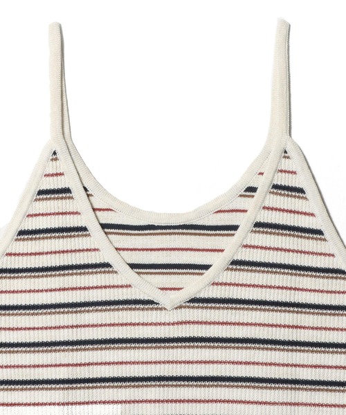 ESTNATION（エストネーション）の「ESTNATION / マルチボーダー キャミソール（キャミソール・レディース・ライトホワイト/ブラウン系その他・FREE）」の4枚目の写真
