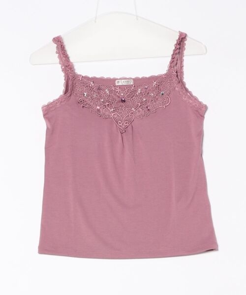 axes femme（アクシーズファム）の「ビジュー×蝶レースタンク（タンクトップ・レディース・ブラック/ピンク/キナリ・FREE）」の6枚目の写真
