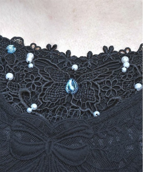 axes femme（アクシーズファム）の「ビジュー×蝶レースタンク（タンクトップ・レディース・ブラック/ピンク/キナリ・FREE）」の10枚目の写真