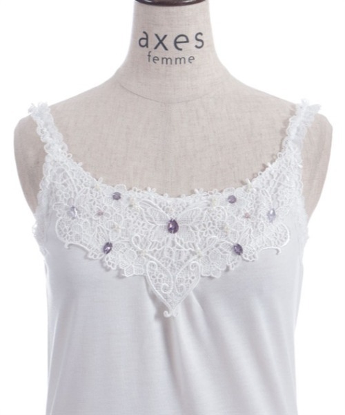 axes femme（アクシーズファム）の「ビジュー×蝶レースタンク（タンクトップ・レディース・ブラック/ピンク/キナリ・FREE）」の21枚目の写真