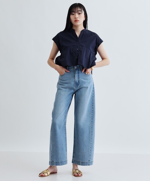 GALLEST(ギャレスト)の「ライトワイドデニム(デニムパンツ・レディース・ホワイト/ライトブルー・36/38/40)」の3枚目の写真