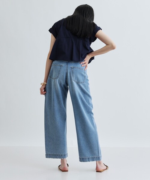 GALLEST(ギャレスト)の「ライトワイドデニム(デニムパンツ・レディース・ホワイト/ライトブルー・36/38/40)」の4枚目の写真